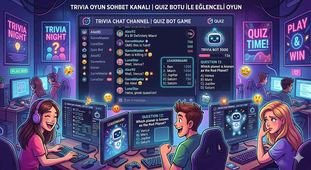 Trivia Oyun Sohbet Kanalı | Quiz Botu ile Eğlenceli Oyun